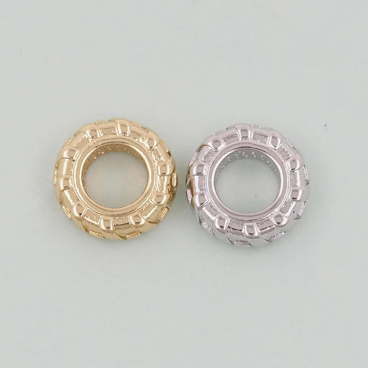 Gold Tire Charms,18K Gold Filled tire Pendant Charm Bracelet Necklace for DIY Jewelry Making Supply
