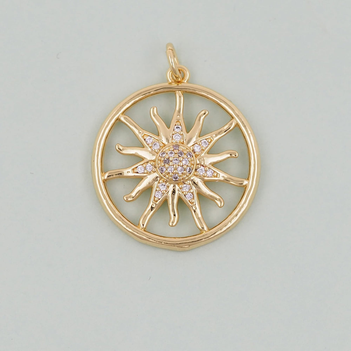 Gold Sun Charms,18K Gold Filled Sun Pendant,celestial  Charm Bracelet Necklace for DIY Jewelry Making Supply