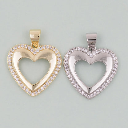 Gold Heart Charms,18K Gold Filled Heart Pendant,Heart Charm Bracelet Necklace for DIY Jewelry Making Supply
