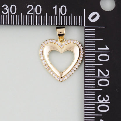 Gold Heart Charms,18K Gold Filled Heart Pendant,Heart Charm Bracelet Necklace for DIY Jewelry Making Supply