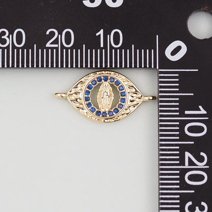 Gold Our Lady of Guadalupe Charms,18K Gold Filled virgin mary Connector Pendant Charm Bracelet Necklace for DIY Jewelry Making Supply