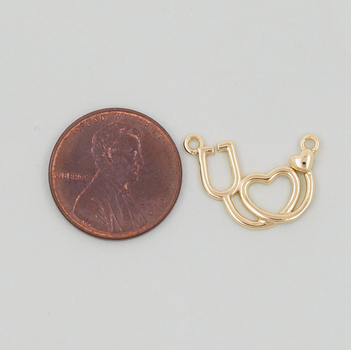 18K Gold Filled Heart Charm Pendant for Jewelry Making