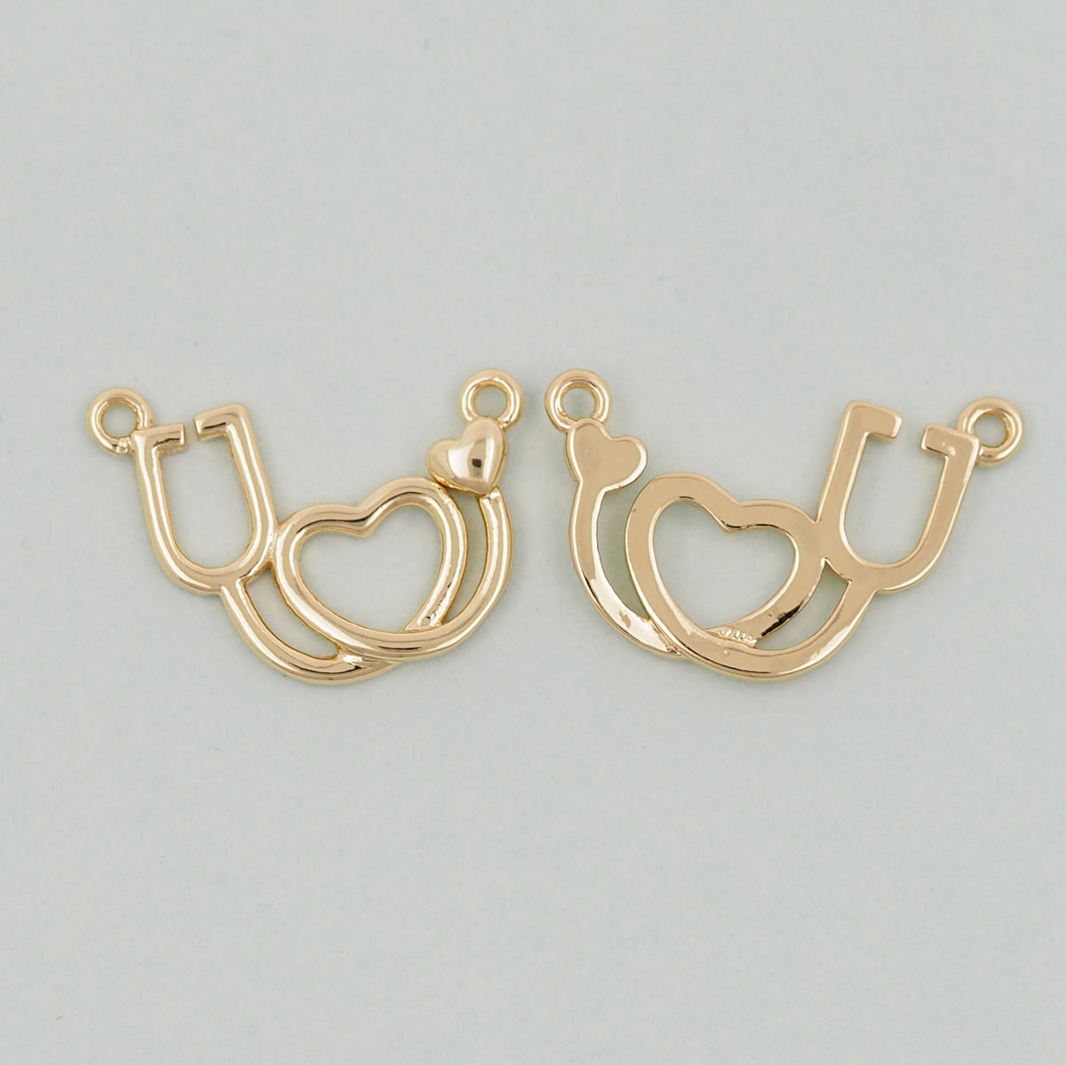 18K Gold Filled Heart Charm Pendant for Jewelry Making