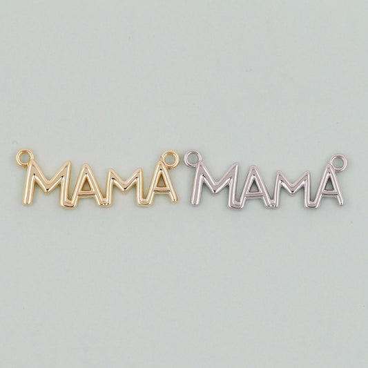 Gold Mama Charms,18K Gold Filled Mama Pendant,Mama Charm Bracelet Necklace for DIY Jewelry Making Supply