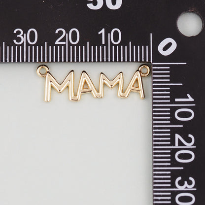 Gold Mama Charms,18K Gold Filled Mama Pendant,Mama Charm Bracelet Necklace for DIY Jewelry Making Supply