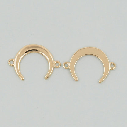 18K Gold Filled Horn Pendant,Horn Connector Charm Bracelet Necklace for DIY Jewelry Making Supply