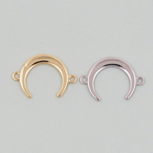 18K Gold Filled Horn Pendant,Horn Connector Charm Bracelet Necklace for DIY Jewelry Making Supply