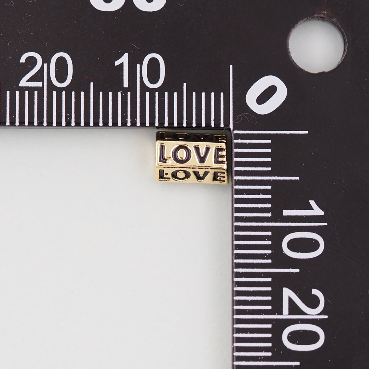 Gold Love Beads Charms,18K Gold Filled Cube Love Pendant,Love Charm Bracelet Necklace for DIY Jewelry Making Supply hole 3mm