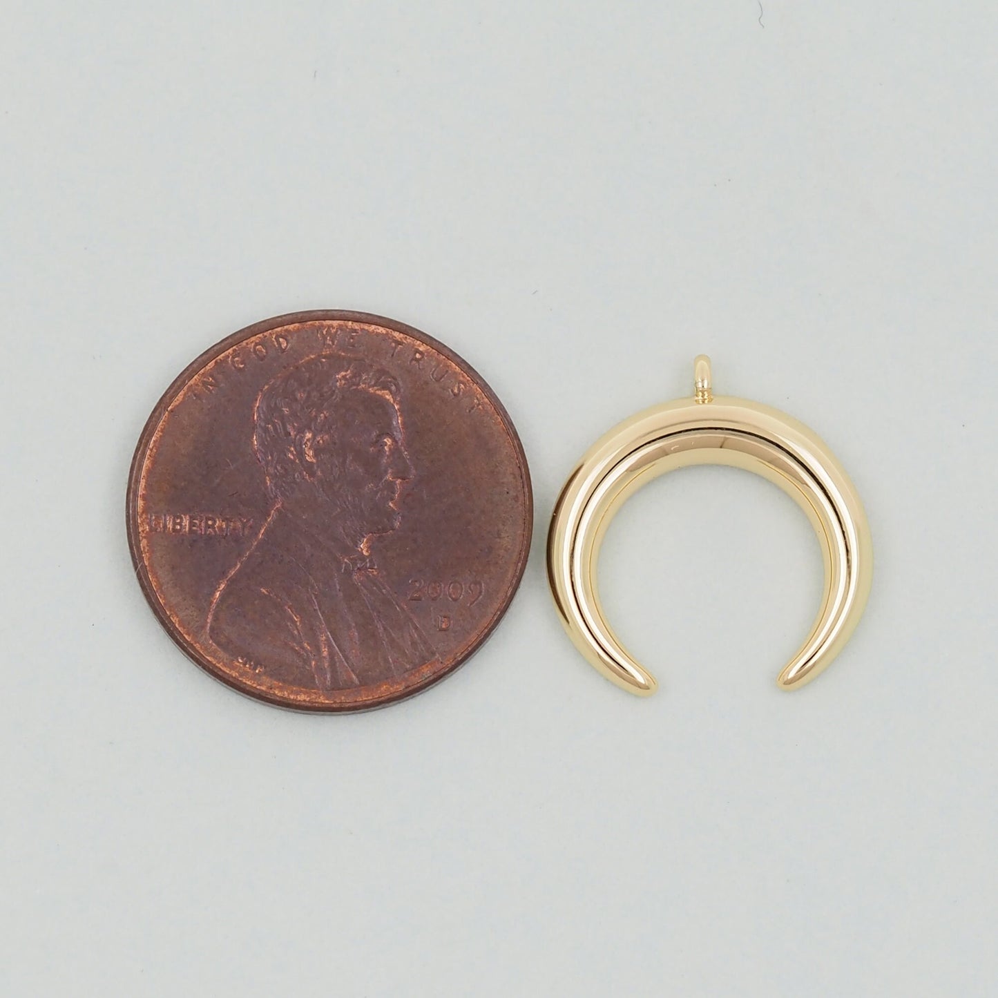 18K Gold Filled Horn Pendant,Horn Charm Bracelet Necklace for DIY Jewelry Making Supply