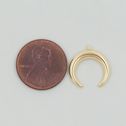 18K Gold Filled Horn Pendant,Horn Charm Bracelet Necklace for DIY Jewelry Making Supply