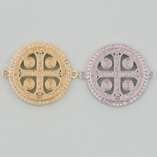 Gold religion Charms,18K Gold Filled religion Pendant,Cross Connector Charm Bracelet Necklace for DIY Jewelry Making Supply