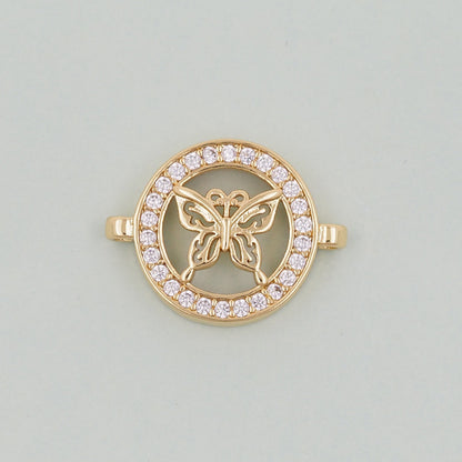 Gold Butterfly Connector Charms,18K Gold Filled Butterfly Pendant,insect Charm Bracelet Necklace for DIY Jewelry Making Suppl