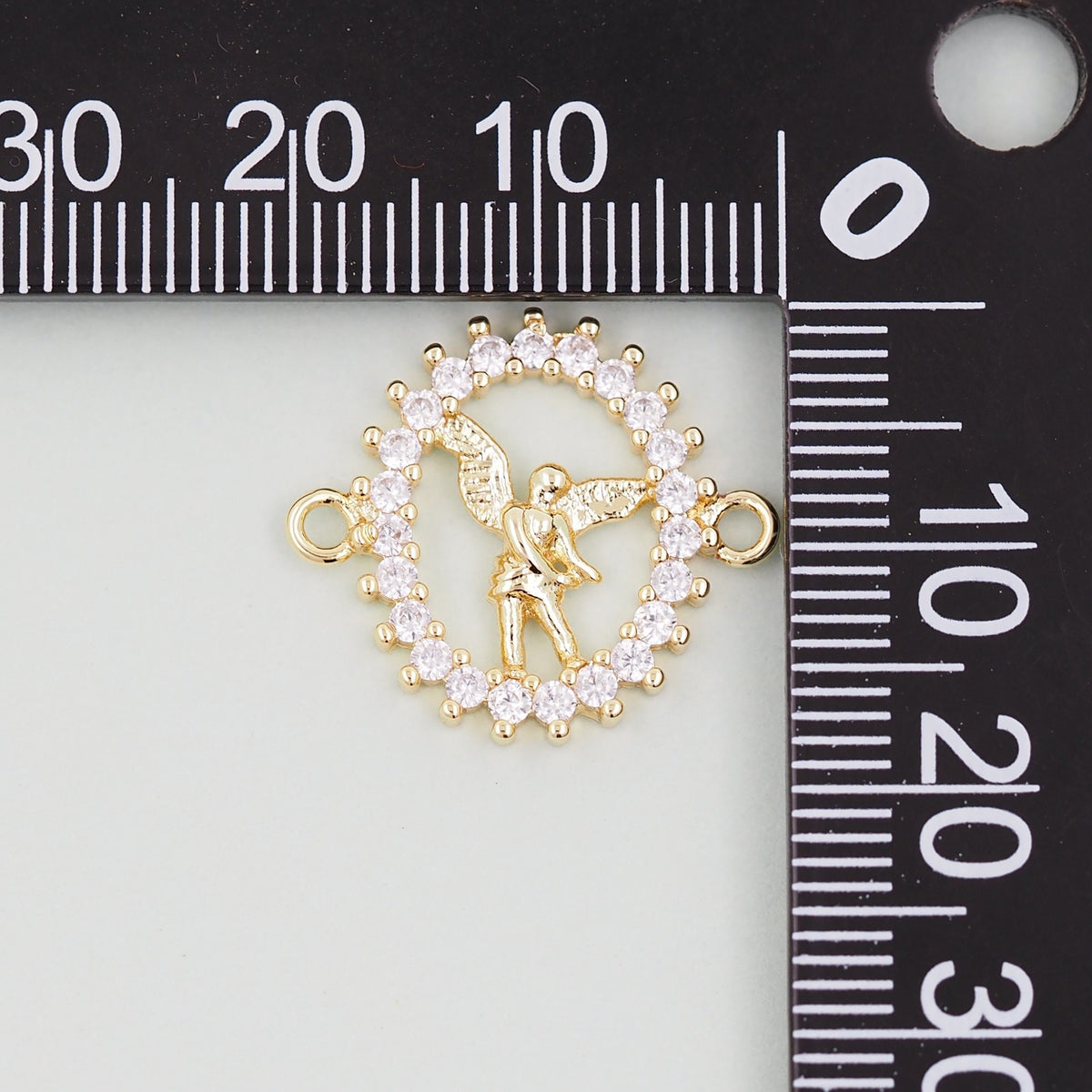 Gold Angel Connector Charms,18K Gold Filled Angel Pendant,Angel Charm Bracelet Necklace for DIY Jewelry Making Supply