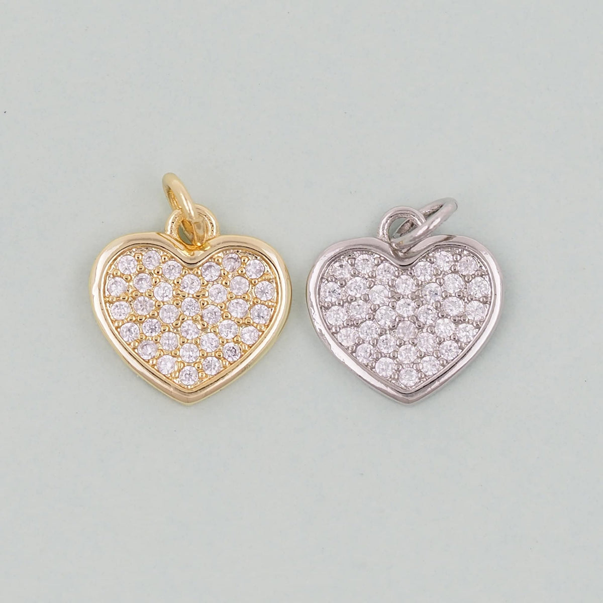 Gold Heart Charms,18K Gold Filled Heart Pendant,Heart Charm Bracelet Necklace for DIY Jewelry Making Supply