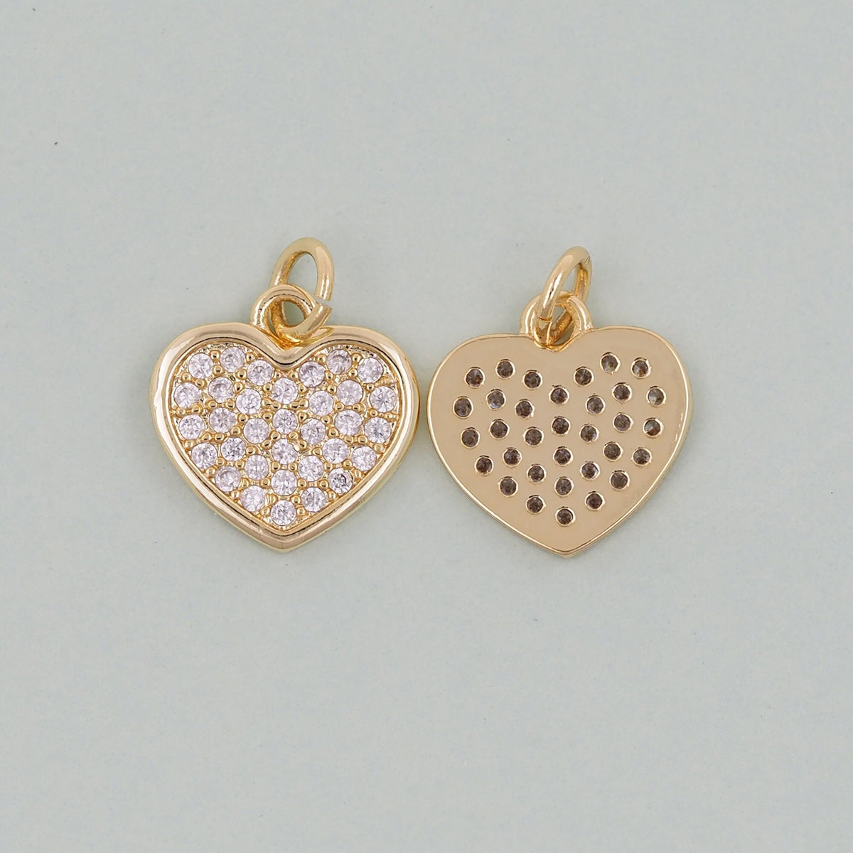 Gold Heart Charms,18K Gold Filled Heart Pendant,Heart Charm Bracelet Necklace for DIY Jewelry Making Supply