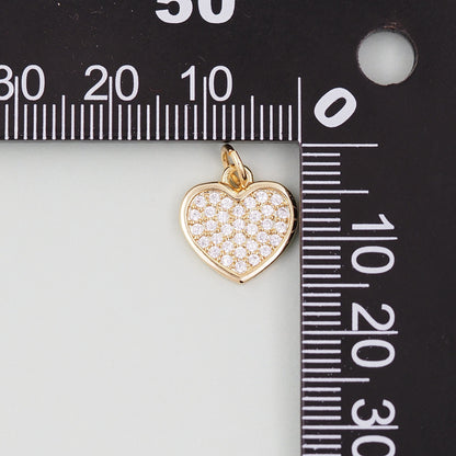 Gold Heart Charms,18K Gold Filled Heart Pendant,Heart Charm Bracelet Necklace for DIY Jewelry Making Supply