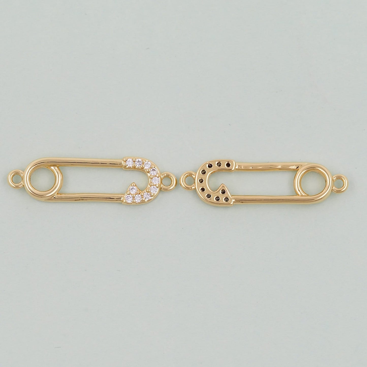 18K Gold Filled Safety Pin Connector Charm for DIY Necklacee Jewelry Making