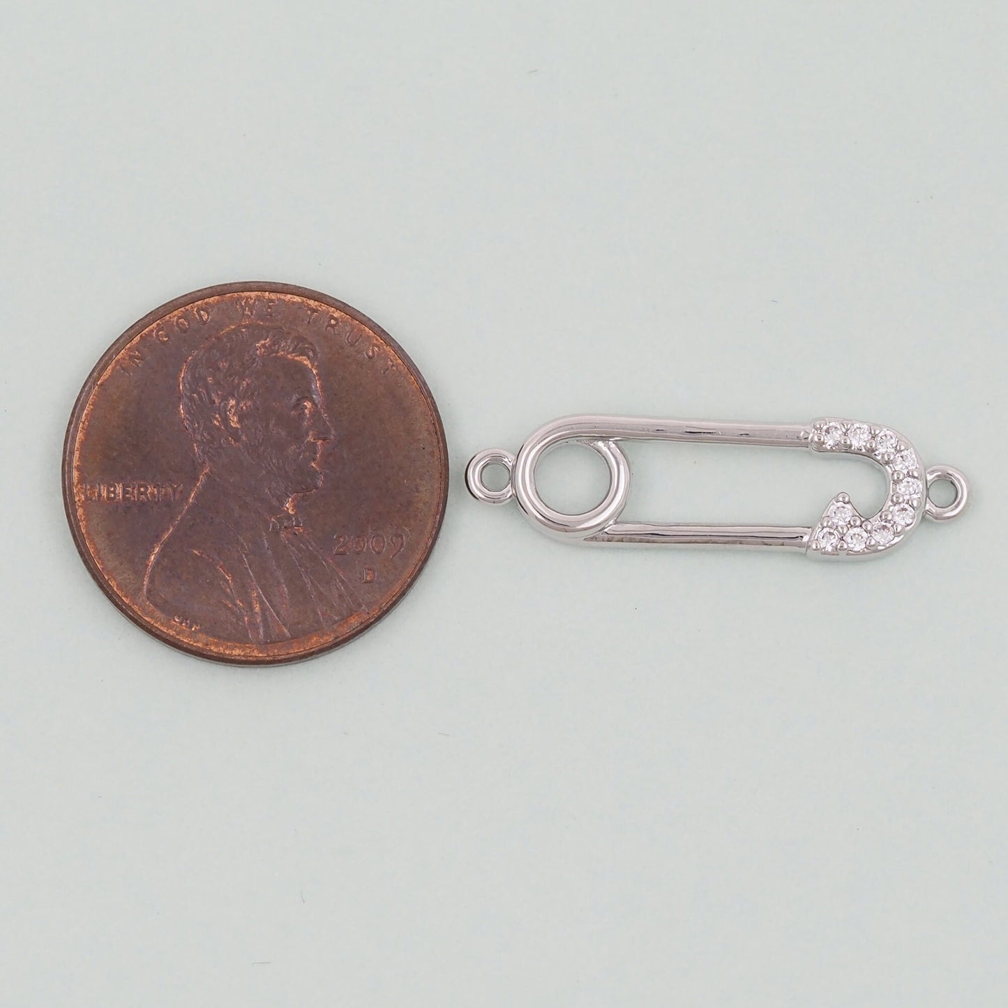 18K Gold Filled Safety Pin Connector Charm for DIY Necklacee Jewelry Making