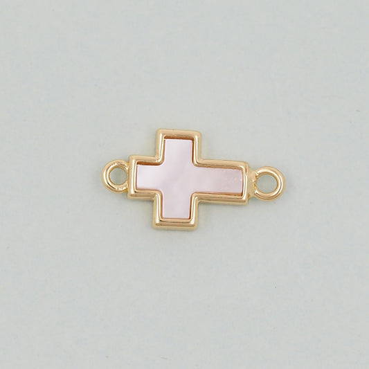 18K Gold Filled Cross Pendant,Cross Connector Charm Bracelet Necklace for DIY Jewelry Making Supply