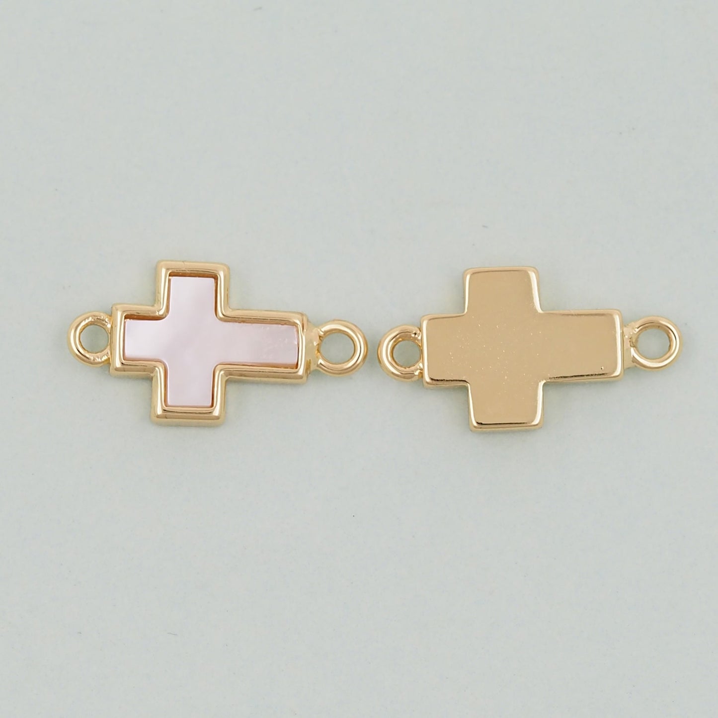 18K Gold Filled Cross Pendant,Cross Connector Charm Bracelet Necklace for DIY Jewelry Making Supply