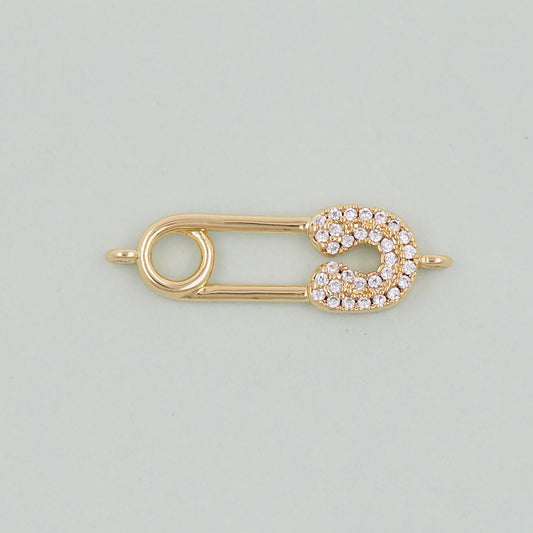 18K Gold Filled Safety Pin Connector Charm for DIY Necklacee Jewelry Making
