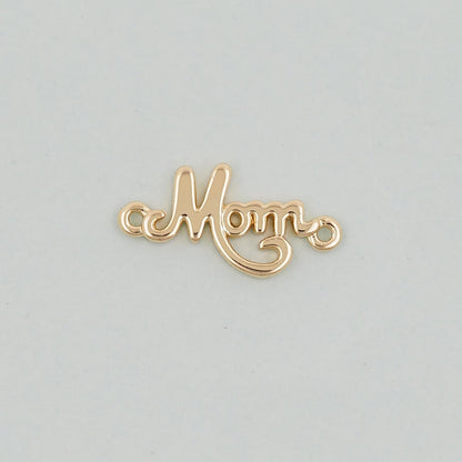 Gold Mom Charms,18K Gold Filled Mom Pendant Charm Bracelet Necklace for DIY Jewelry Making Supply