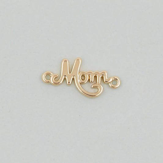 Gold Mom Charms,18K Gold Filled Mom Pendant Charm Bracelet Necklace for DIY Jewelry Making Supply