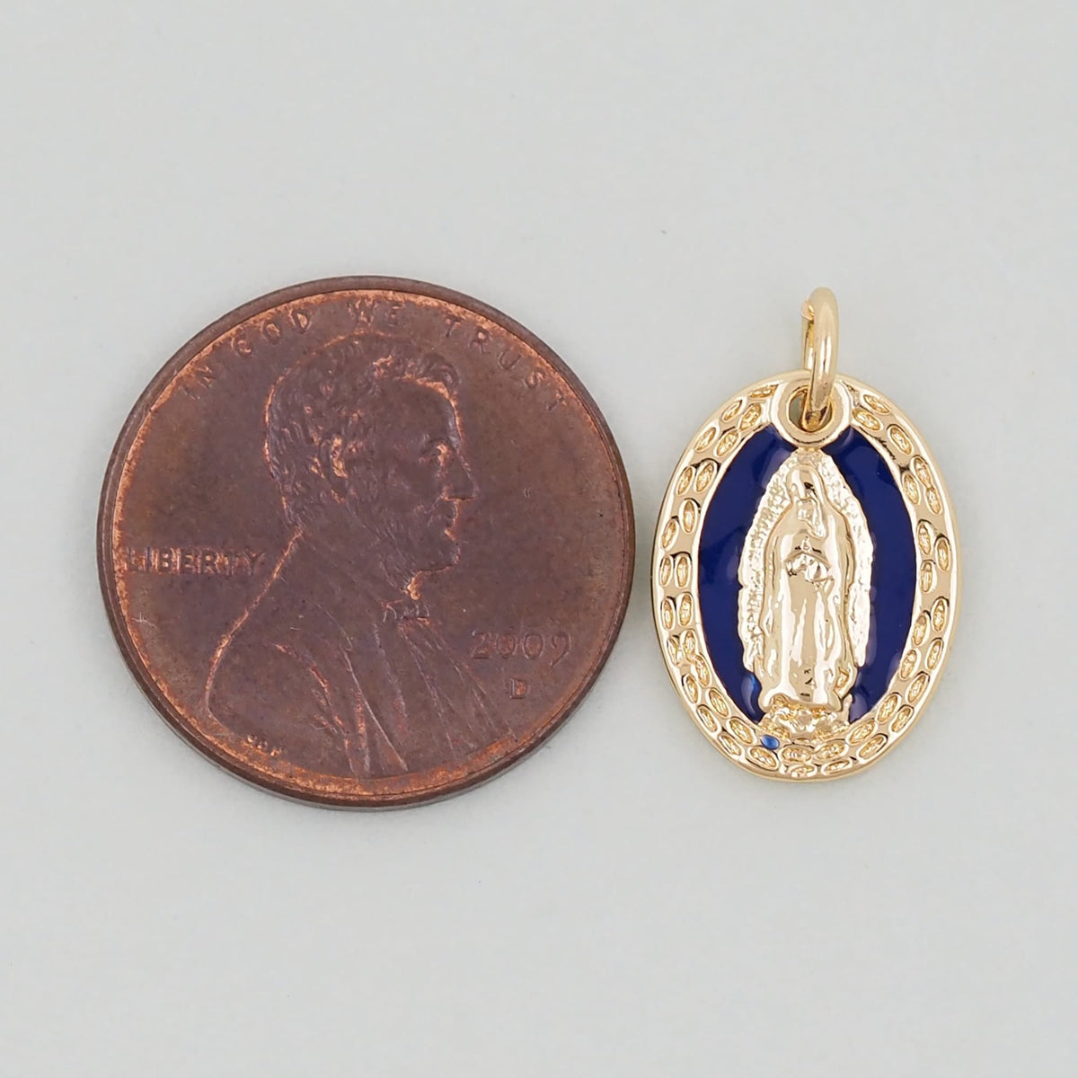 Gold Our Lady of Guadalupe Charms,18K Gold Filled virgin mary Pendant Charm Bracelet Necklace for DIY Jewelry Making Supply