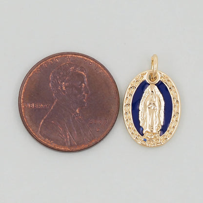 Gold Our Lady of Guadalupe Charms,18K Gold Filled virgin mary Pendant Charm Bracelet Necklace for DIY Jewelry Making Supply