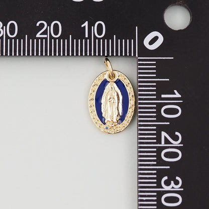Gold Our Lady of Guadalupe Charms,18K Gold Filled virgin mary Pendant Charm Bracelet Necklace for DIY Jewelry Making Supply