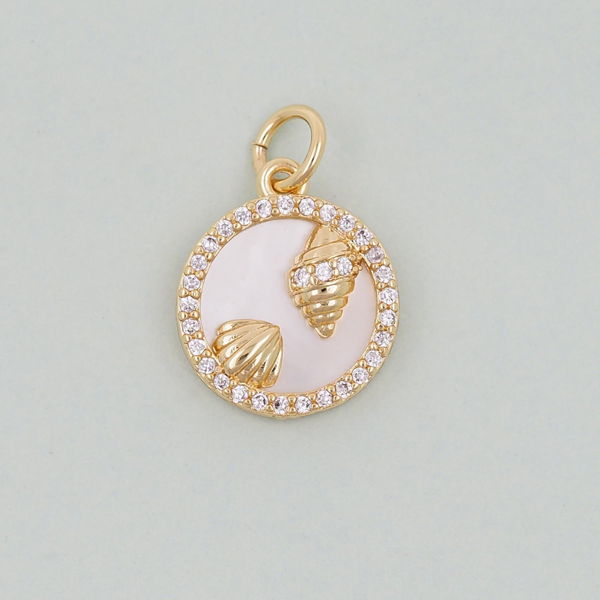 18K Gold Filled Shell Charm Pendant for Jewelry Making
