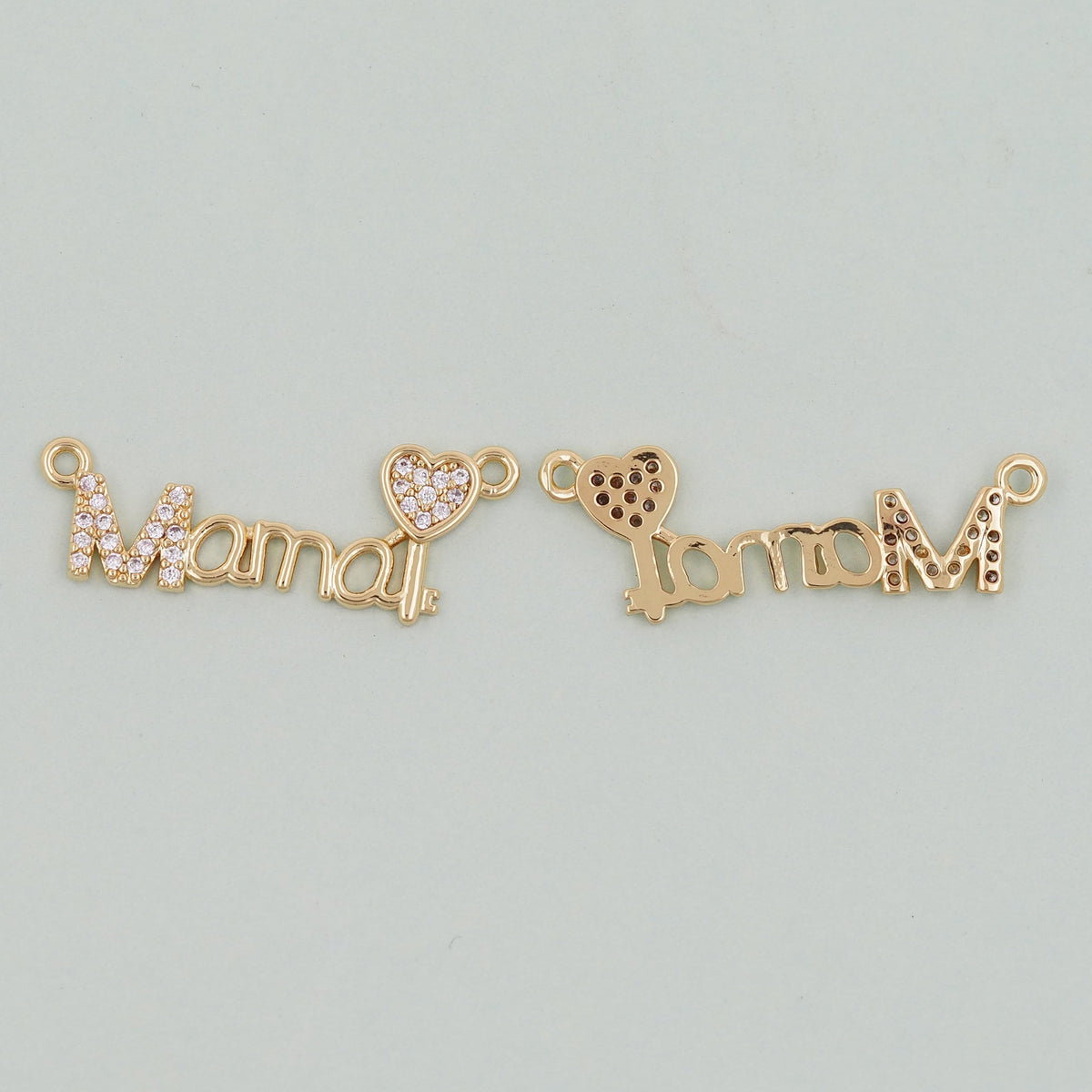 Gold Mama Charms,18K Gold Filled Mama Pendant,Mama Charm Bracelet Necklace for DIY Jewelry Making Supply