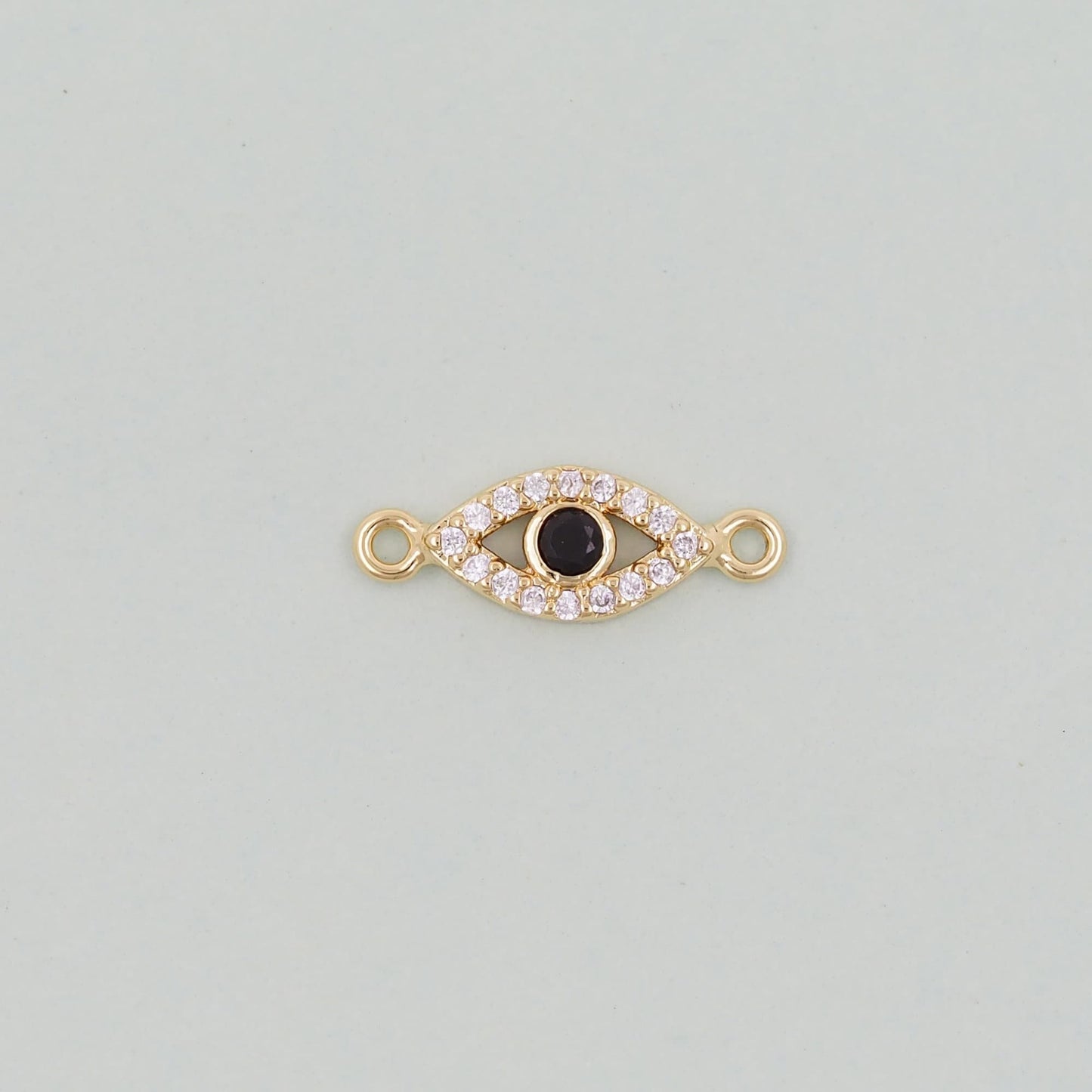 Gold Evil Eye Charms,18K Gold Filled Black Evil Eye Connector Pendant Charm Bracelet Necklace for DIY Jewelry Making Supply