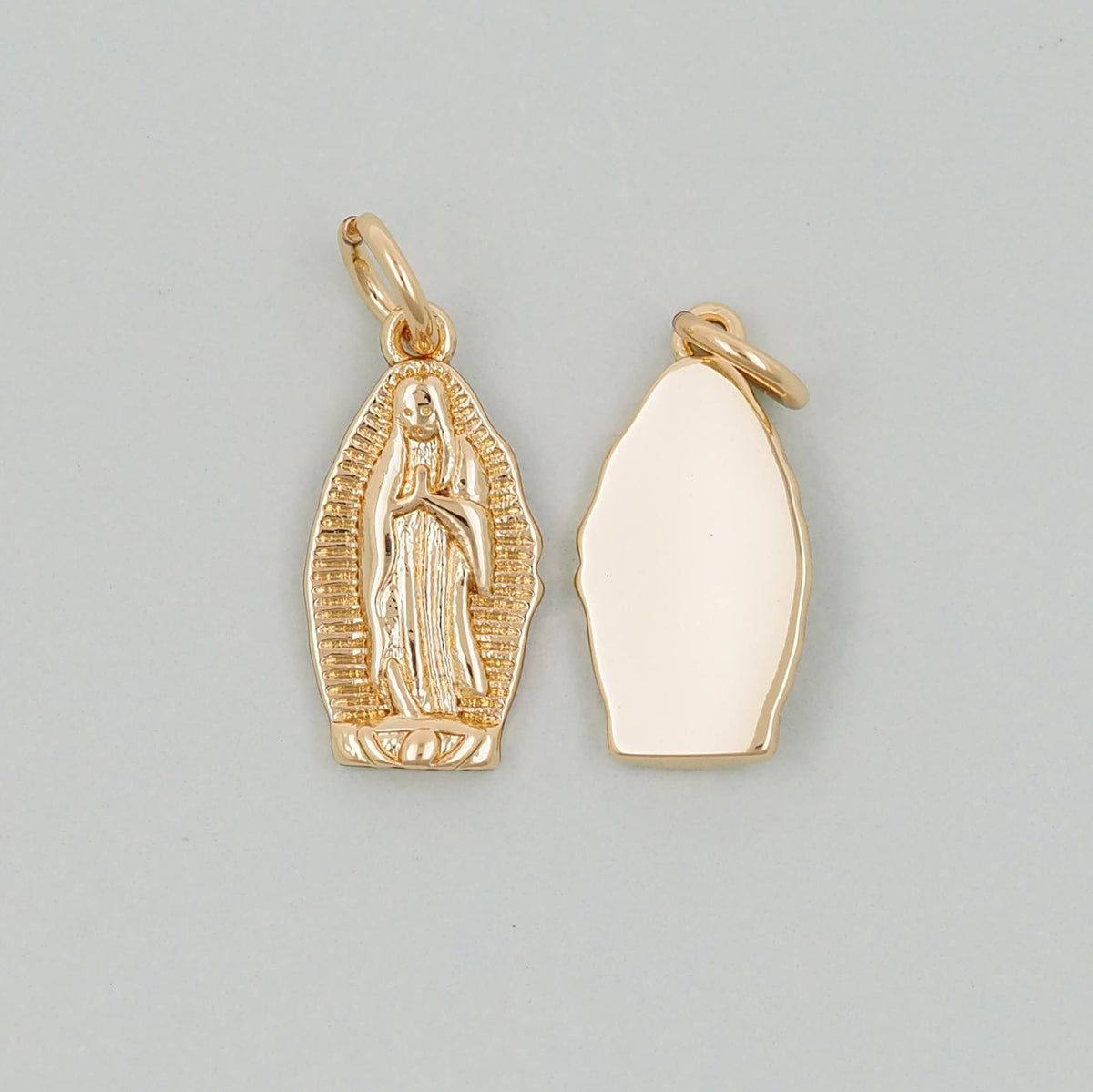 Gold Our Lady of Guadalupe Charms,18K Gold Filled virgin mary Pendant Charm Bracelet Necklace for DIY Jewelry Making Supply