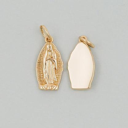 Gold Our Lady of Guadalupe Charms,18K Gold Filled virgin mary Pendant Charm Bracelet Necklace for DIY Jewelry Making Supply