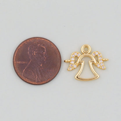 Gold Angel Charms,18K Gold Filled Angel Pendant,Angel Charm Bracelet Necklace for DIY Jewelry Making Supply