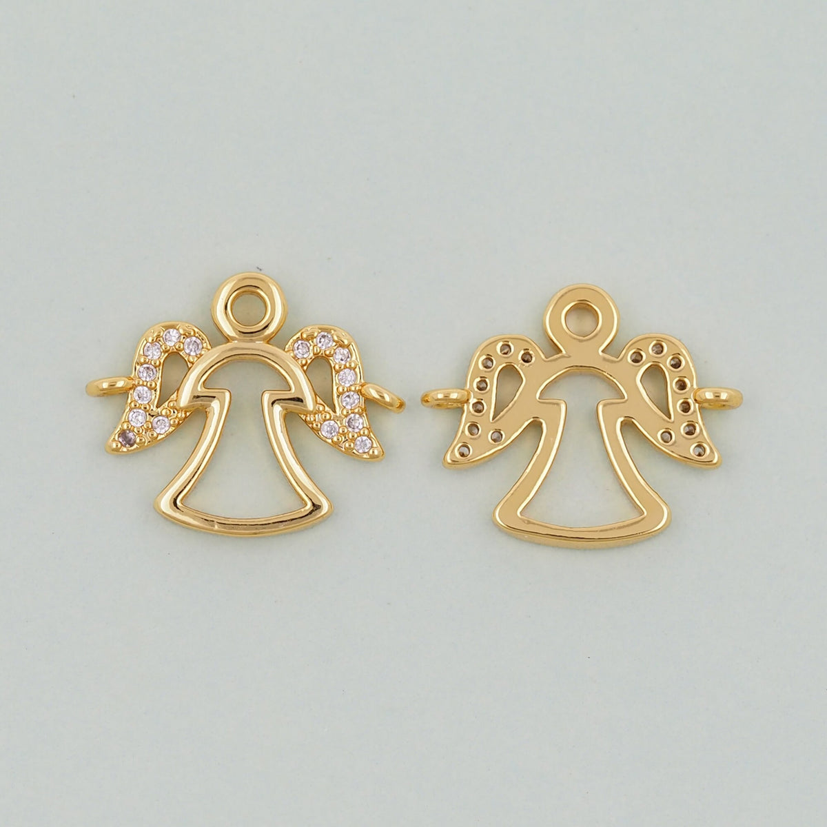 18K Gold Filled Angel CZ Charm Pendant for Jewelry Making