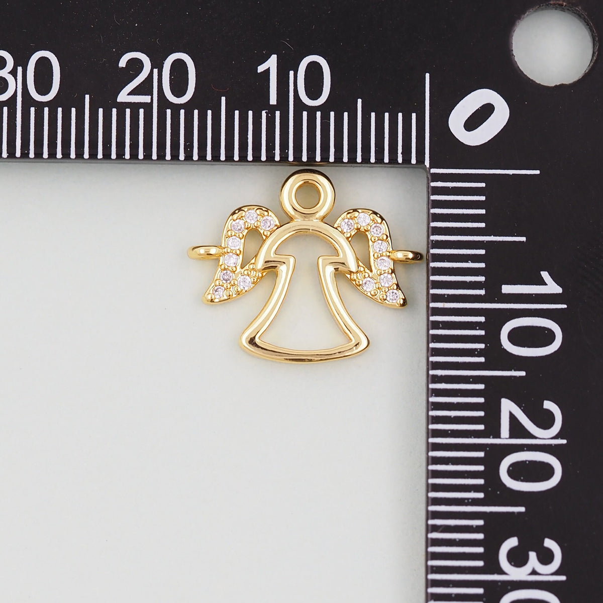 18K Gold Filled Angel CZ Charm Pendant for Jewelry Making