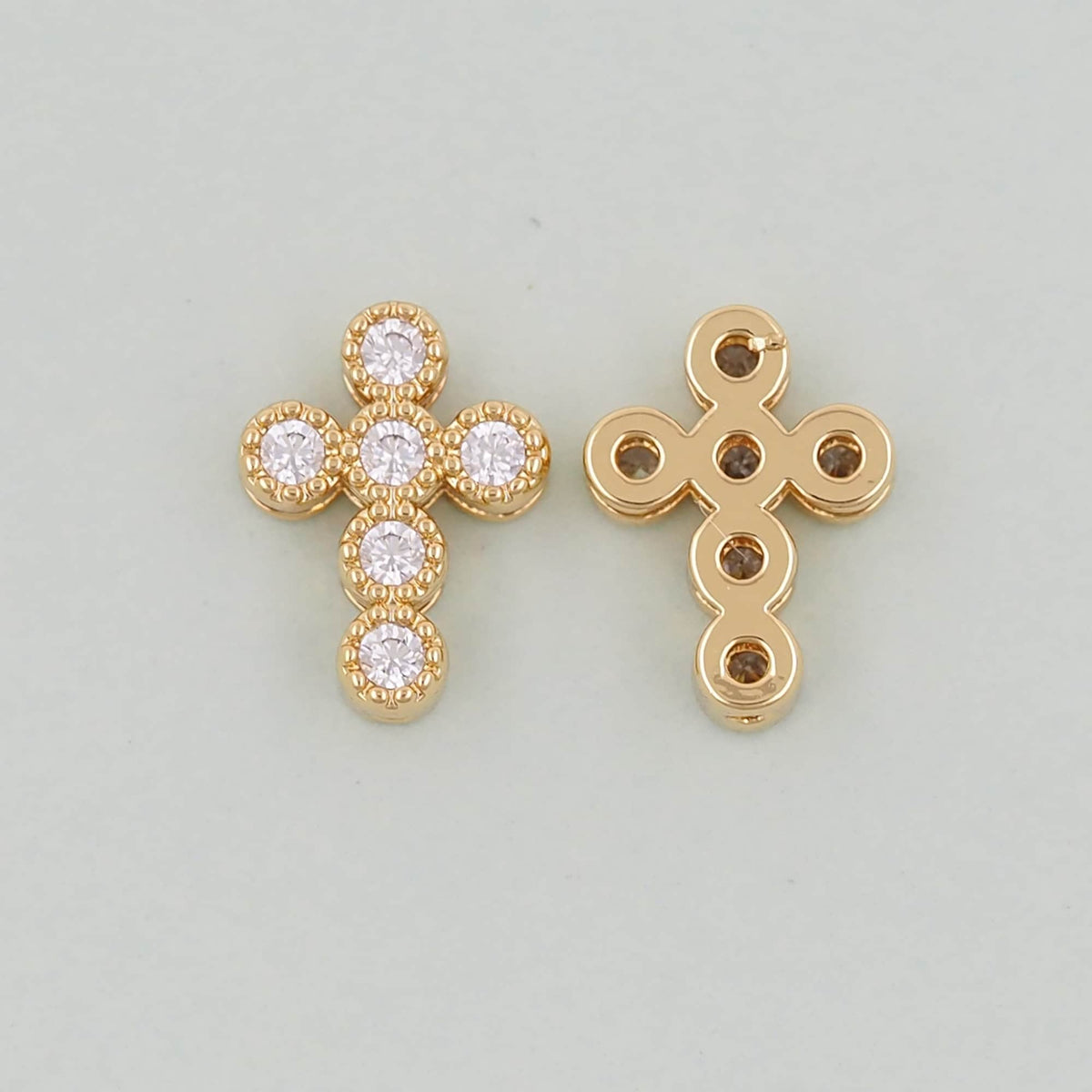18K Gold Filled Cross Pendant,Cross Charm Bracelet Necklace for DIY Jewelry Making Supply