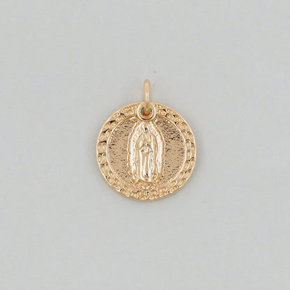 Gold Our Lady of Guadalupe Charms,18K Gold Filled virgin mary Pendant Charm Bracelet Necklace for DIY Jewelry Making Supply