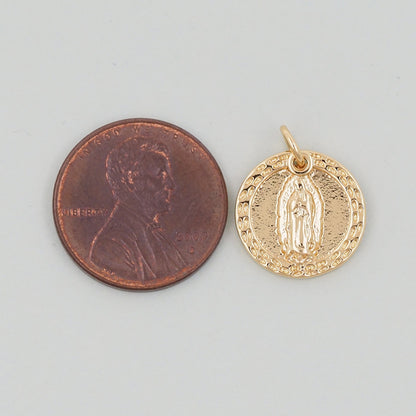 Gold Our Lady of Guadalupe Charms,18K Gold Filled virgin mary Pendant Charm Bracelet Necklace for DIY Jewelry Making Supply