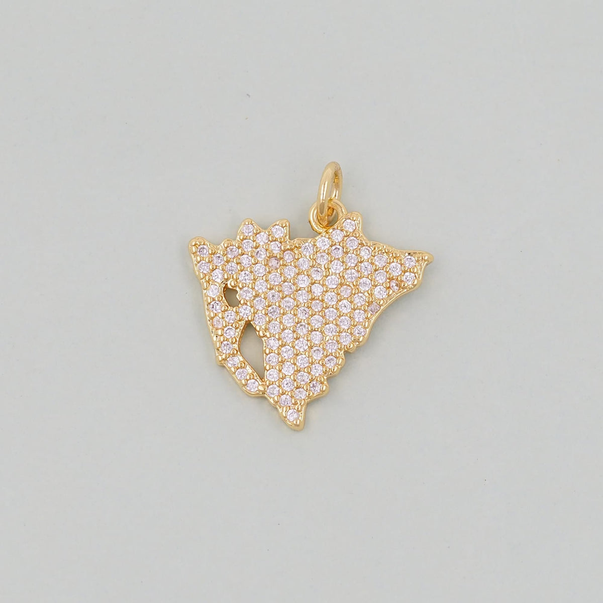 18K Gold Filled map Pendant,Map Charm Bracelet Necklace for DIY Jewelry Making Supply