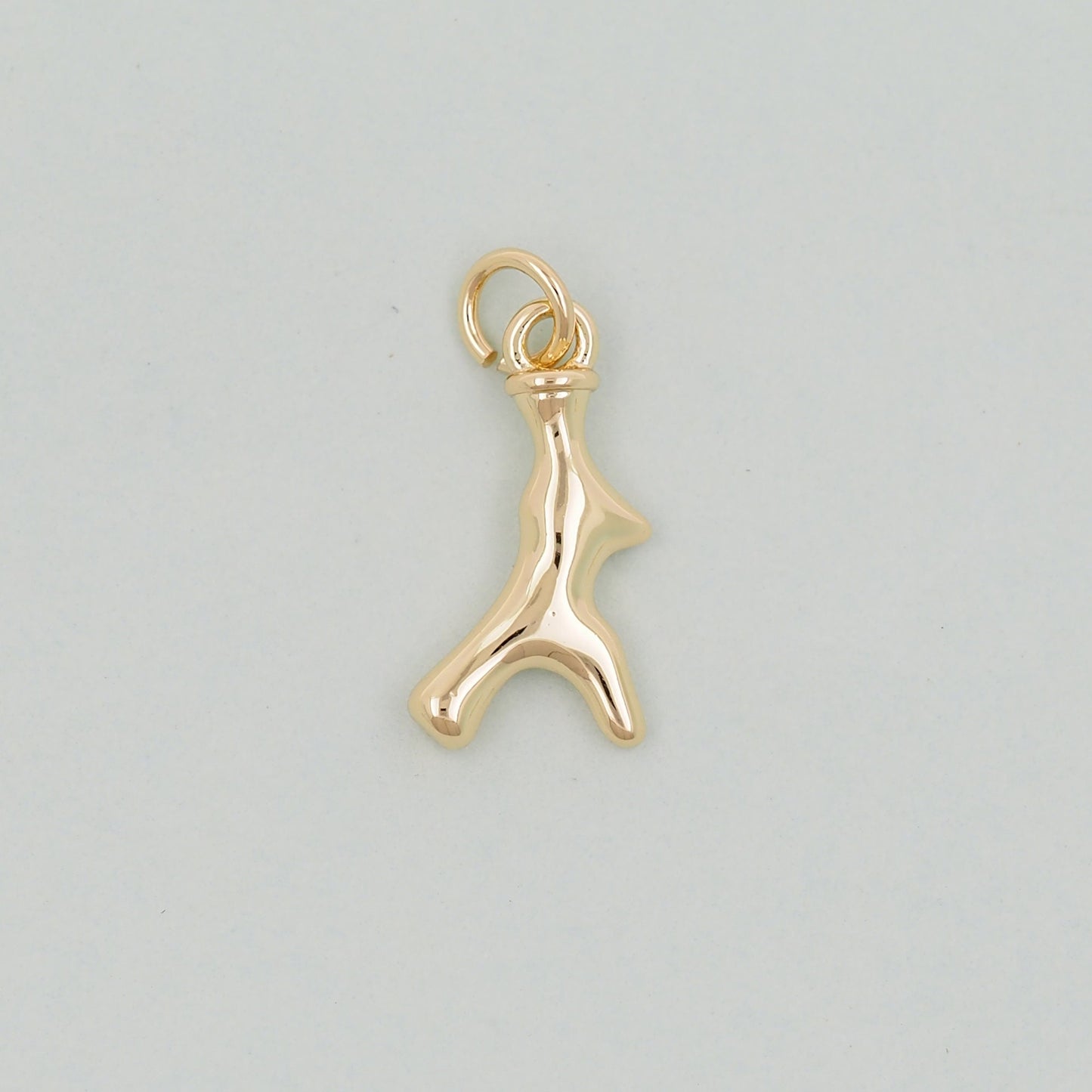 Gold geometry Charm,18K Gold Filled Geometric Pendant,elk horns Charm Bracelet Necklace for DIY Jewelry Making Supply