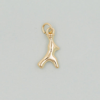 Gold geometry Charm,18K Gold Filled Geometric Pendant,elk horns Charm Bracelet Necklace for DIY Jewelry Making Supply