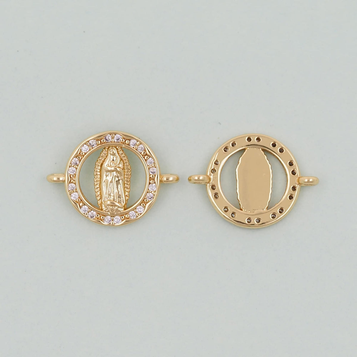 Gold Our Lady of Guadalupe Charms,18K Gold Filled virgin mary Pendant Charm Bracelet Necklace for DIY Jewelry Making Supply