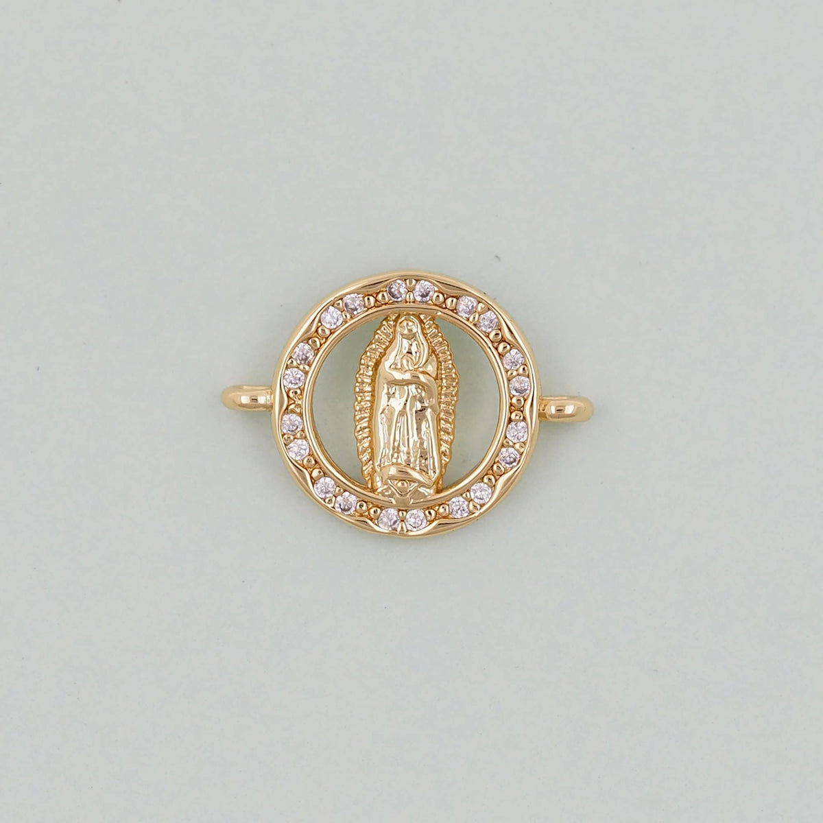 Gold Our Lady of Guadalupe Charms,18K Gold Filled virgin mary Pendant Charm Bracelet Necklace for DIY Jewelry Making Supply