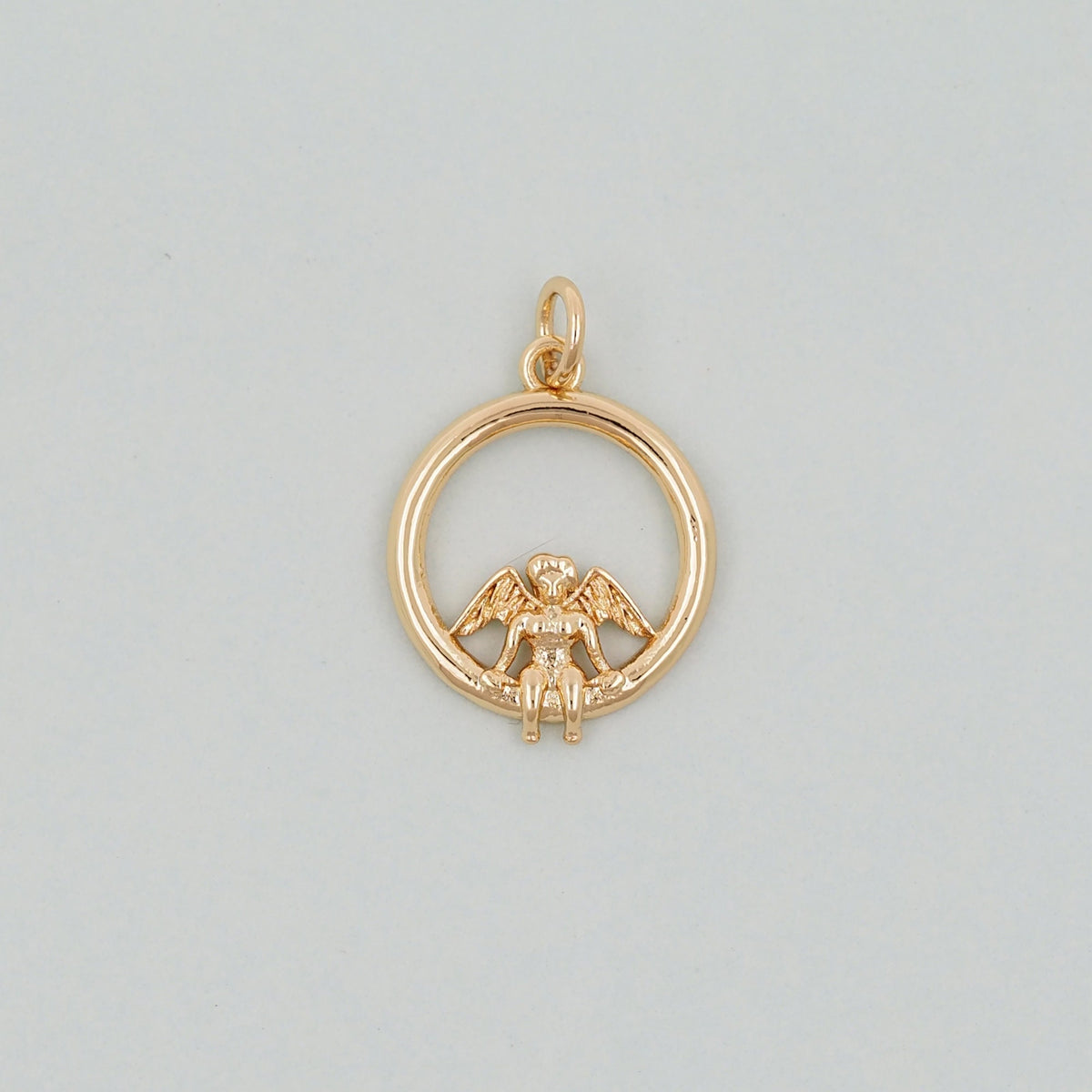 18K Gold Filled Angel CZ Charm Pendant for Jewelry Making