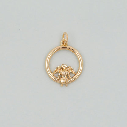 Gold Angel Charms,18K Gold Filled Angel Pendant,Angel Charm Bracelet Necklace for DIY Jewelry Making Supply