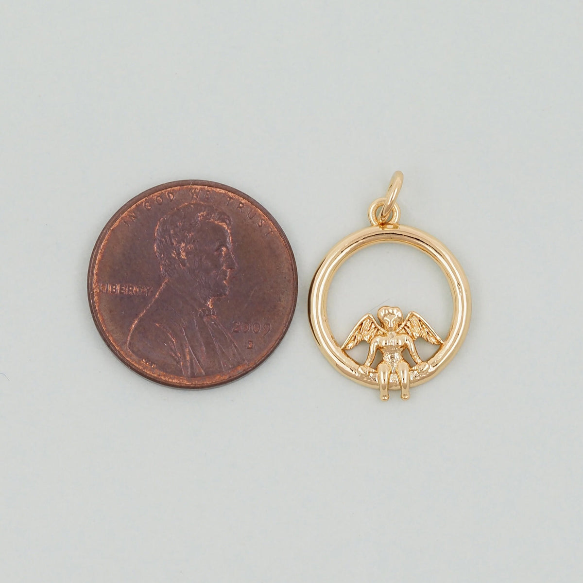 18K Gold Filled Angel CZ Charm Pendant for Jewelry Making