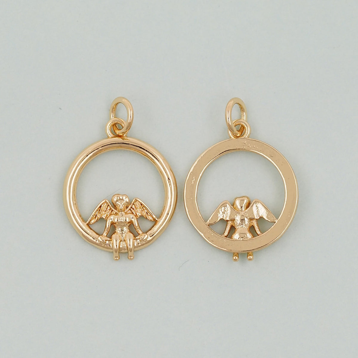 18K Gold Filled Angel CZ Charm Pendant for Jewelry Making